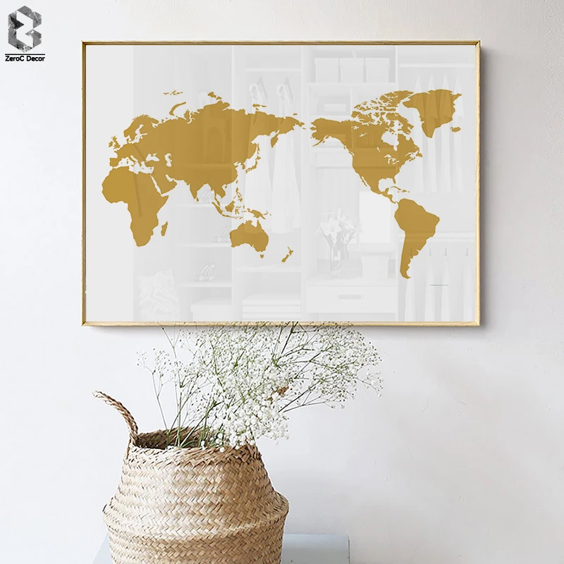 

Nordic Home Decoration Minimalist World Map Mordern Posters and Prints Canvas Paintings on The Wall Bedroom Decoration Pictures