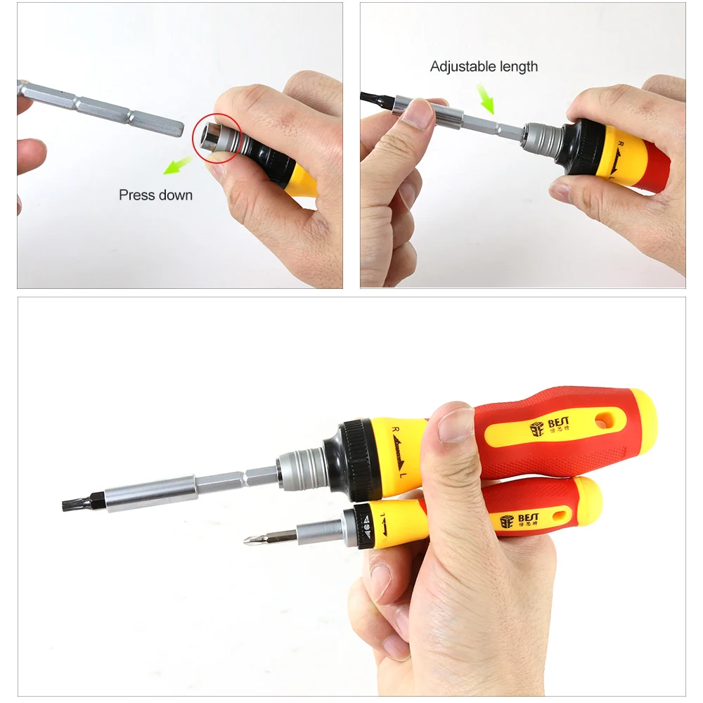 BST-2028B 64 pcs 듀얼 드라이브 다목적 스크루 드라이버 세트, 휴대 전화 ipad 카메라 산업용 수리 도구
