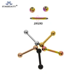 1Pc Big Size 2.0*12+5mm Straight Barbell Tongue Stud Piercing Earring 12 Gauge Tongpiercing Tongue rings Body Jewelry