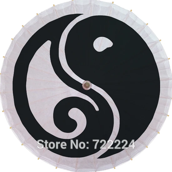 Dia 84cm Chinese Taoist Yin-Yang gossip pattern ink painting picture Waterproof Parasol Decorition Props Oiled Paper Umbrella