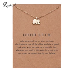 RINHOO Animal Elephant Flower Gold Color Pendant Necklaces Clavicle Chains necklace Fashion Chain Necklace Women Vintage Jewelry