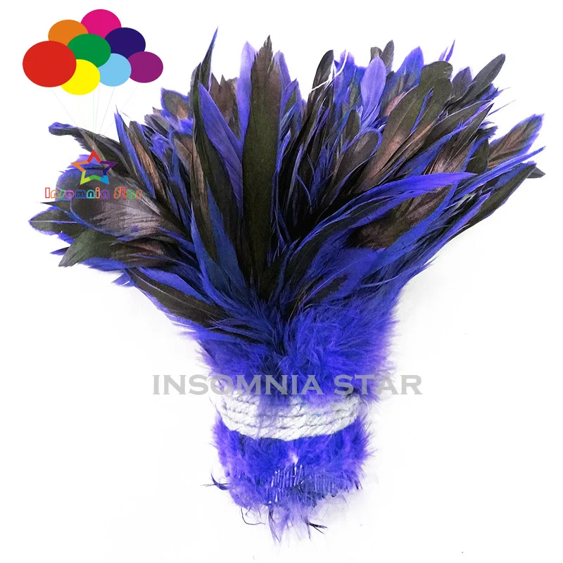 600 pcs Carnival Dyed Rooster Saddle Hackle Feather Strung 6-8 inch / 15-20 cm Chicken feather Trimming Cock Ribbons costume