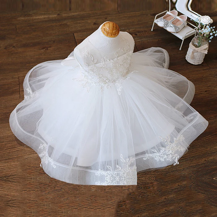 

Baby Girl Dress 1st Birthday Outfit Summer Newborn Princess Baptism Clothes Big Bow Christening Wedding Gown Infant Party Dress