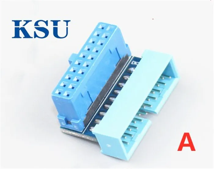 

A USB3.0 USB 3.0 19Pin/20Pin 19-Pin 20-Pin male connector socket 90degree motherboard chassis front seat expansion connector