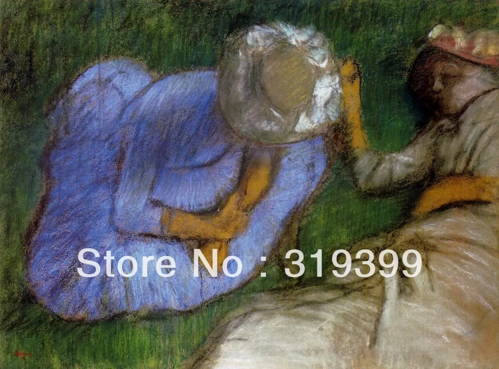 

Oil Painting Reproduction on Linen Canvas,Young Women Resting in a Field by edgar degas ,Free Shipping,100% handmade