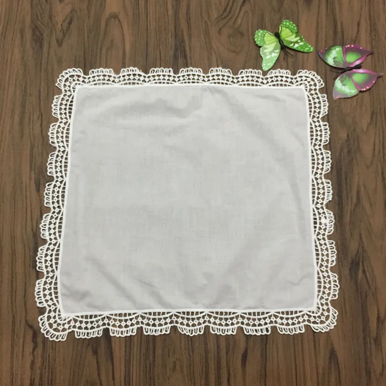 Bộ 12 Nữ Thời Trang Khăn Tay 12 "Bông Trắng Cưới Cô Dâu Hankies Vintage Phối Ren Hanky Hoàn Hảo Cho Mẹ cô Dâu