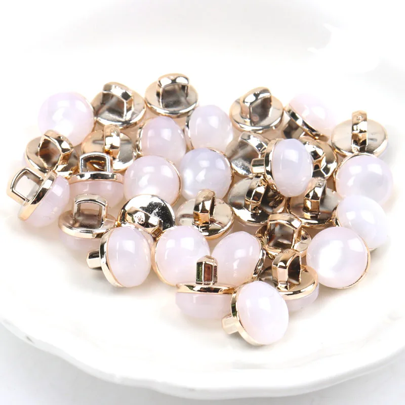 Acrylic Golden-plated Buttons Garment Accessories DIY Sewing Supplies Painting Handmade Home Decoration 10~14mm 10pcs