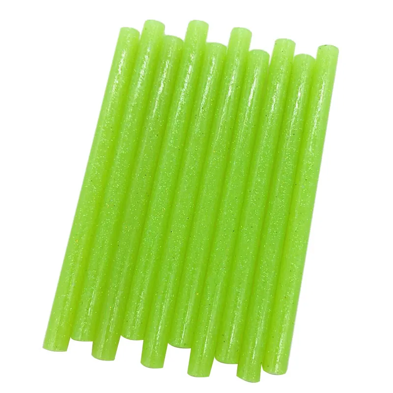 

10pcs Colourful 7mm Green Glitter Hot Melt Glue Sticks For Glue Gun Craft Phone Case Album Repair Accessories Adhesive Stick