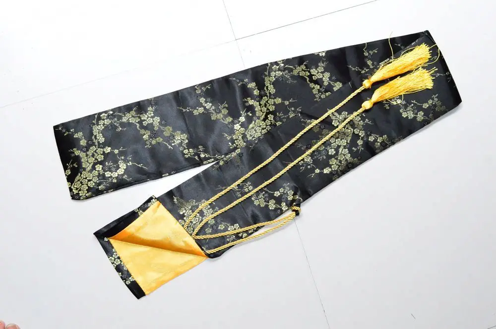 Nice macio e delicado saco de espada de seda encaixe para espada samurai japonês katana preto ameixa-flor espada saco