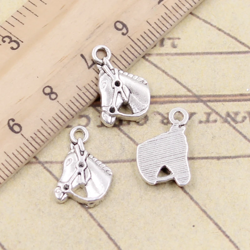 20pcs Charms Horse Head 17x13mm Tibetan Bronze Silver Color Pendants Antique Jewelry Making DIY Handmade Craft