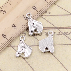 20pcs Charms Horse Head 17x13mm Tibetan Bronze Silver Color Pendants Antique Jewelry Making DIY Handmade Craft