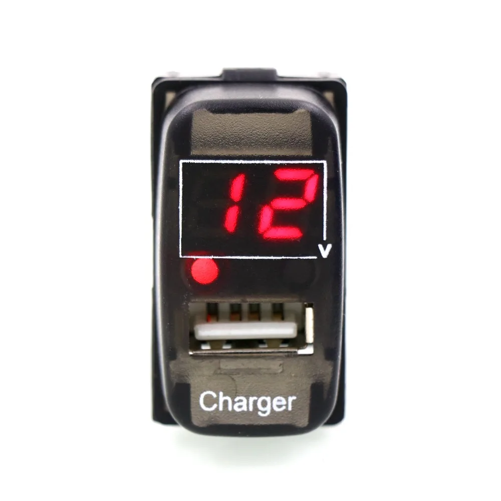 Car Voltmeter, USB Charge Port (5V 2.1A), Battery Monitor for Mitsubishi, ASX, Lancer, Outlander, Pajero