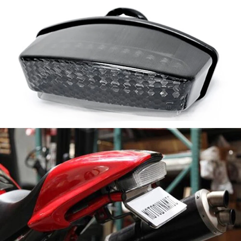 For 1994-2008 Ducati Monster 900 1000 S2R S4 S4R S4RS LED TailLights Brake Tail Lights with Integrated Turn Signals Indicators