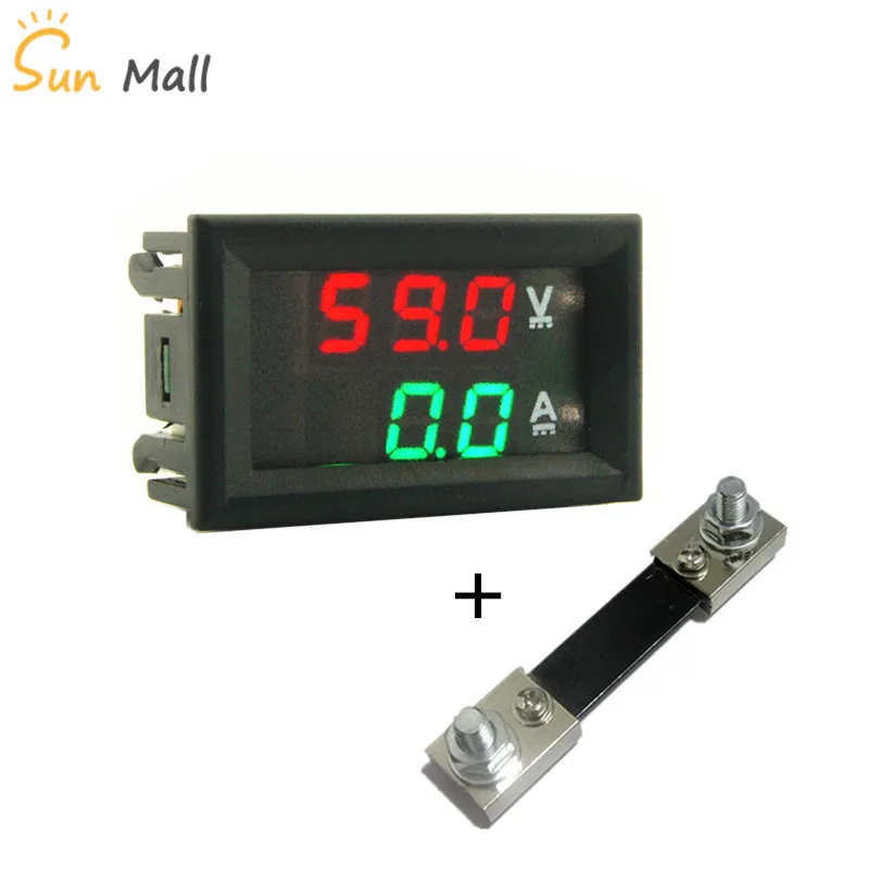 DC 100V 100A Red Green Mini 0.28inch  LED Digital Voltmeter Ammeter Volt Ampere Meter Amperemeter Voltage Indicator Tester