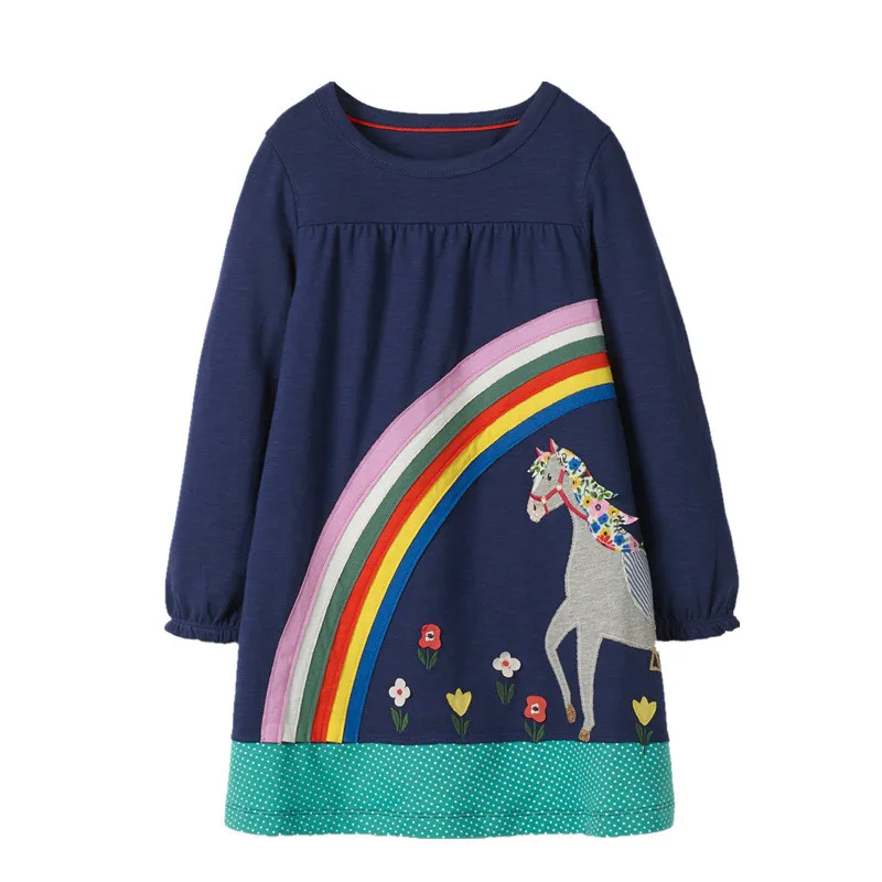 Springen Meter Neue Marke Apple Langarm Kleider Für Baby Mädchen Kleidung Baumwolle Herbst Frühling Prinzessin Party Nette Mädchen Kleider – Detail 14