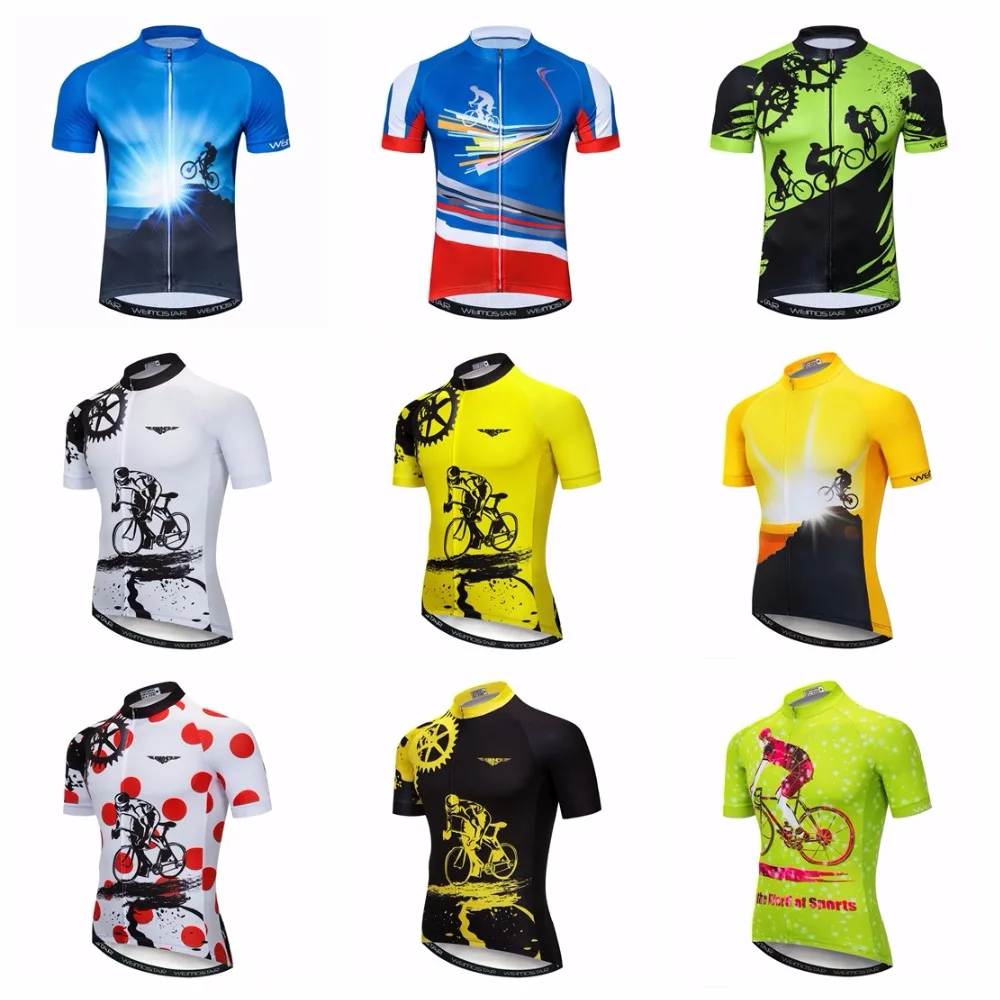 Cycling jersey Men\'s Bike jersey summer Pro MTB Shirts Short sleeve Team Maillot Ciclismo Top Blue Bicycle jersey white red