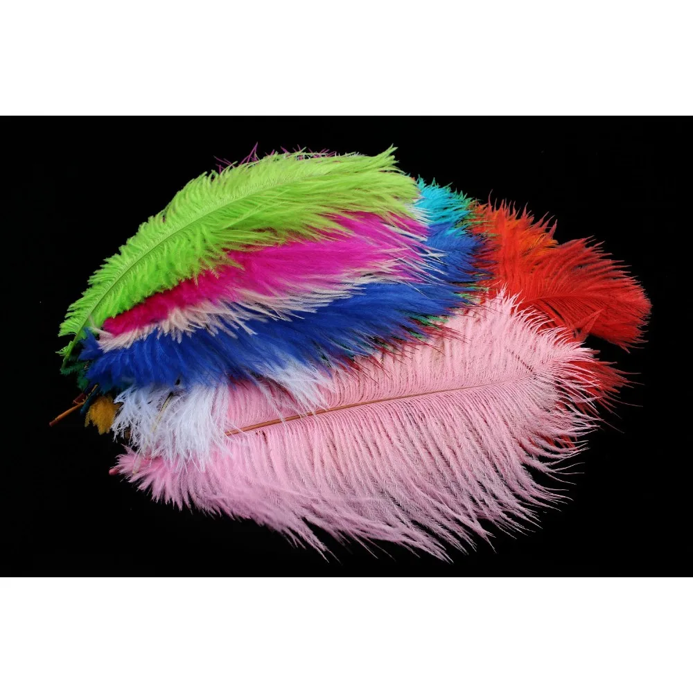 Tigofly 13 pcs colors Dyed Ostrich Feathers Herl Plume Fluffy Body Nymphs Thorax Collar Flies DIY Fly Fishing Tying Materials