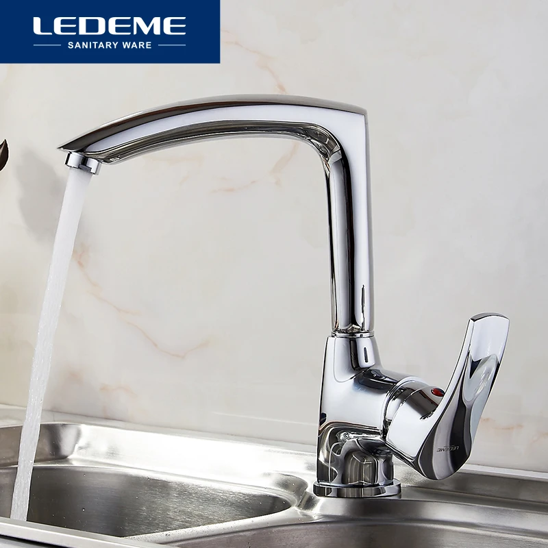 LEDEME New Kitchen Faucet Seven Letter Design 360 Degree Rotation with Water Purification Features Single Handle L4064