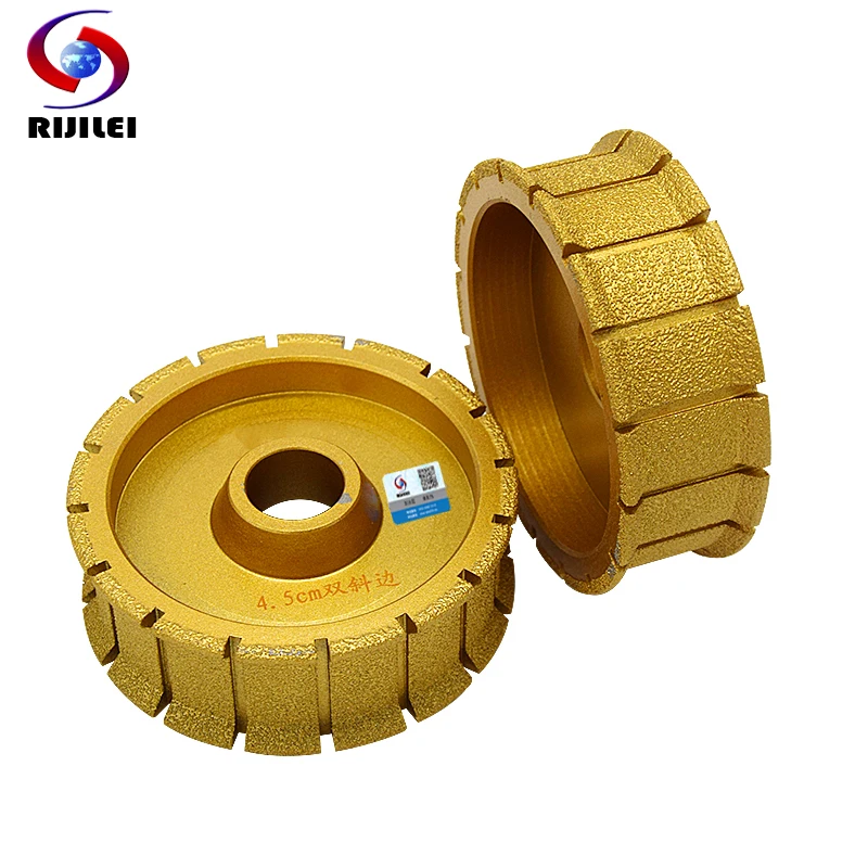 

RIJILEI 140*30*35/20 Brazing Diamonds Marble Sanding Disc Use for Machine Double Bevel Edging Discs Marble Grinding Disc MX40