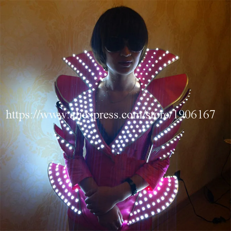 Sexy Women Led Light Stage Performance Clothes Female Singer Star Growing Luminous DS Ballroom Costume For Event Party Supplies