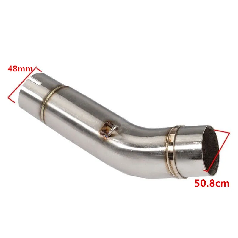 Motorcycle Chrome Steel Slip On Exhaust Connect Middle Link Pipe For Honda CB400