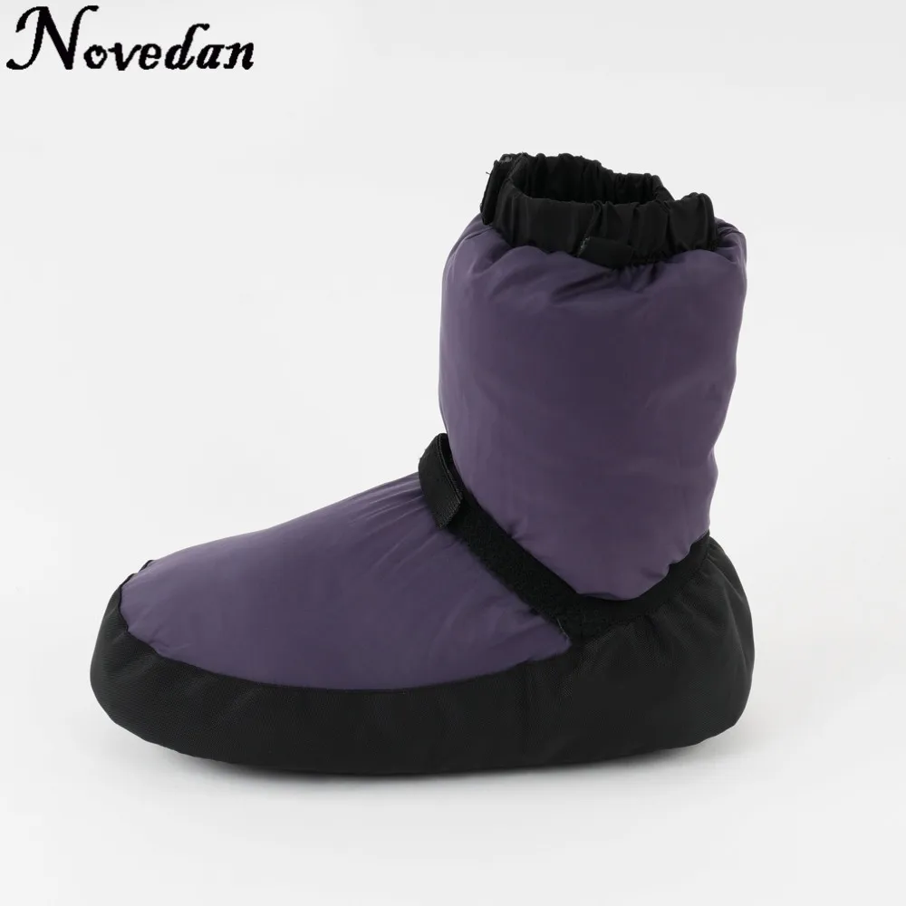 Bottines de ballet chaudes pour femmes, noir, violet, gris, château de ballet Flo, botte de danse pour dames, chaussons d\'échauffement, taille ino