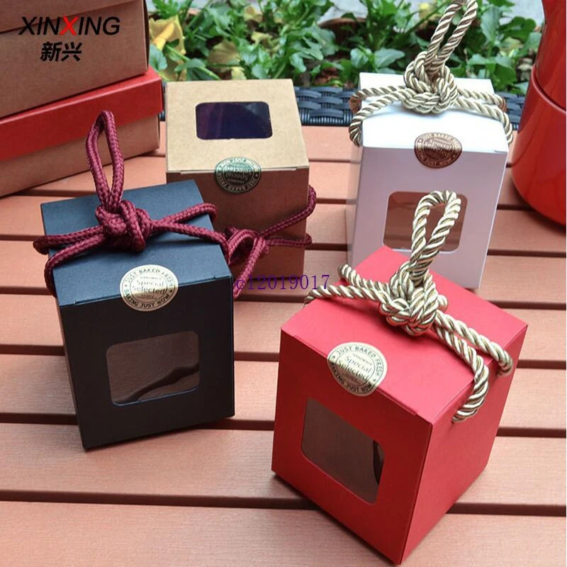 

500pcs/lot Window box kraft paper gift box honey jam tea brown sugar box Candy Box#44