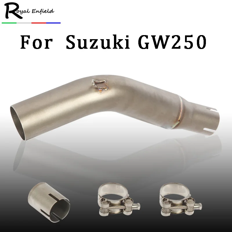 GW250F Motorcycle Exhaust Modified Middle Link Pipe Stainless Steel 51mm Tip Escape Connect Pipe For Suzuki GW 250 gw250f