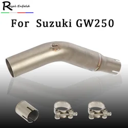 GW250F Motorcycle Exhaust Modified Middle Link Pipe Stainless Steel 51mm Tip Escape Connect Pipe For Suzuki GW 250 gw250f
