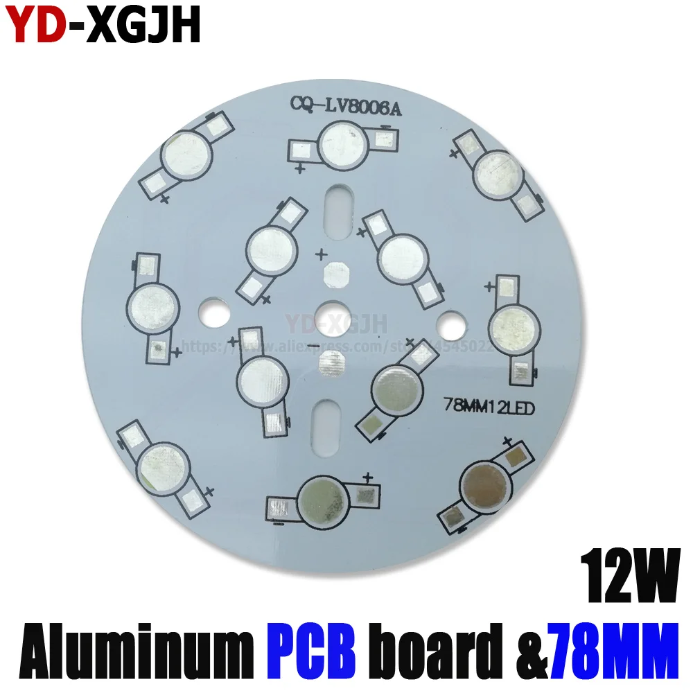 High power PCB Board Plate Lamp Panel Aluminum Heat sink 12W 78MM Round Rectangle LED Lamp Base PCB for bulb,ceiling Lights