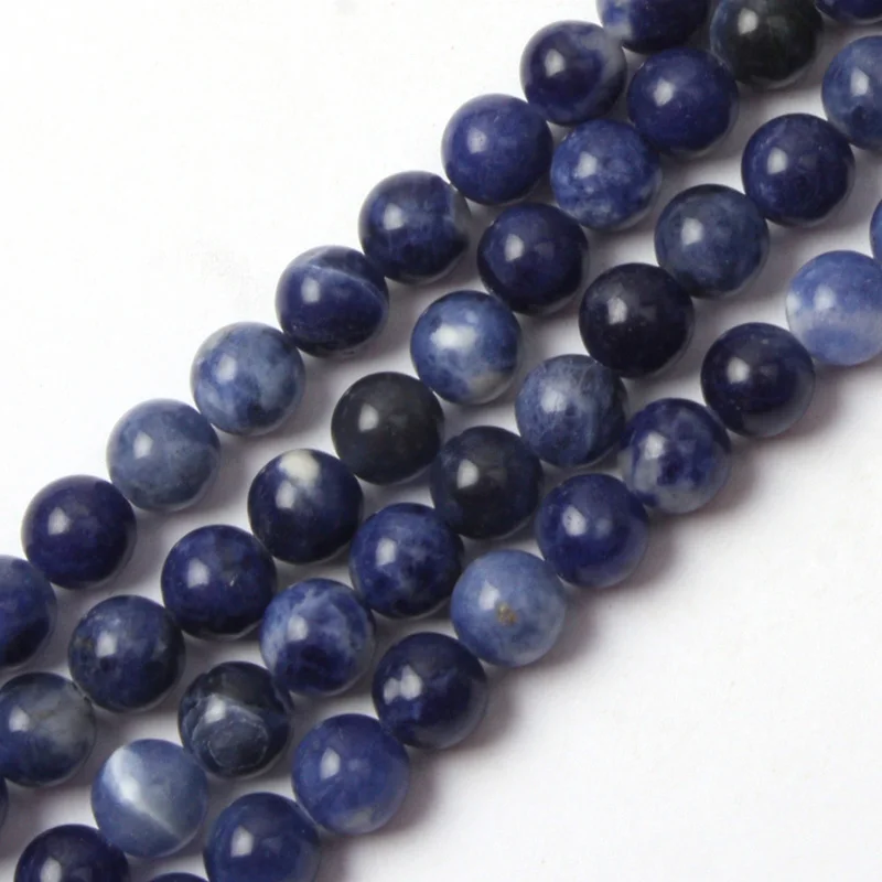 

Круглые каменные бусины sodalite, бусины из натуральных драгоценных камней DIY, свободные бусины для изготовления ювелирных изделий, нитка 15 дюймов, оптовая продажа!