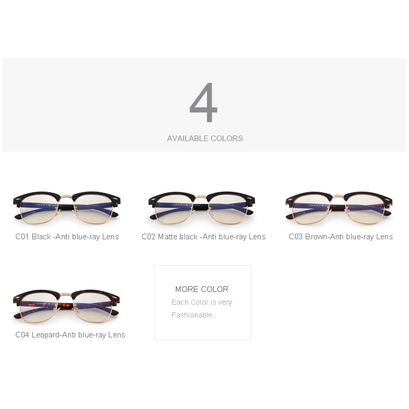 MERRYS Anti Blue Rays Computer Goggles Glasses 100% UV400 Radiation-resistant Computer Gaming Glasses S2065