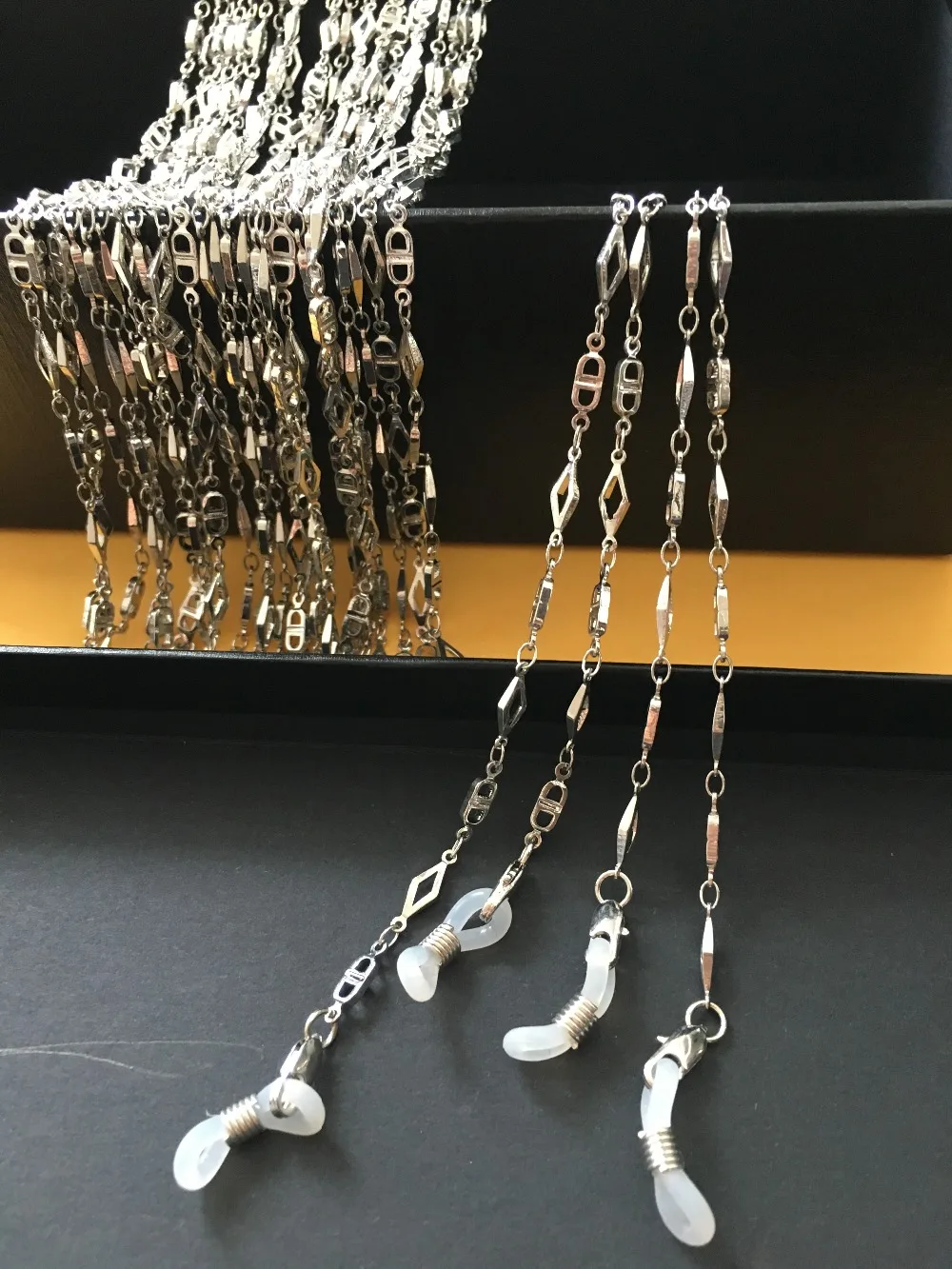 

silver electro plated eyeglass brass chains spectacle retainer eyewear metal lace
