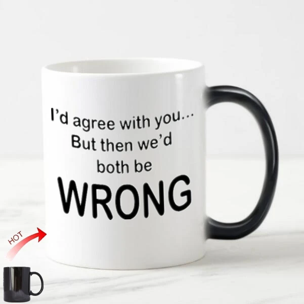 

Funny Saying Mugs I Would Agree With You But Then We Would Both Be Wrong Coffee Mugs Tea Cups Novelty Ceramic Humor Gifts 11oz