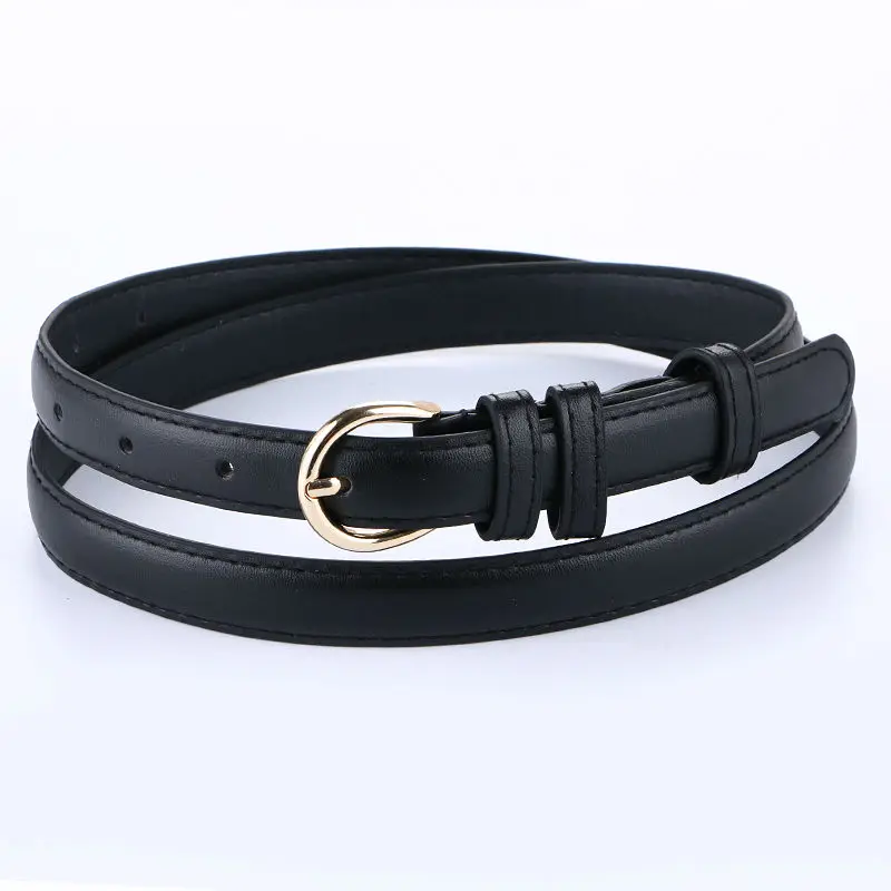 Ceinture Vintage à boucle ardillon pour filles, en cuir fin, design à la mode, sangle pour jean, haute qualité, décontractée, tendance, pour femme