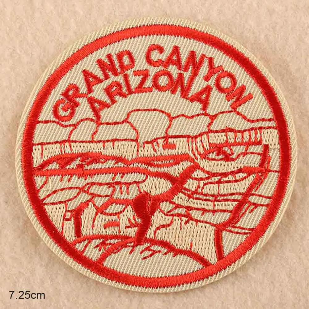 Park Theme Alizona Grand Canyan Iron On Embroidered Clothes Patches For Clothing Stickers Garment Wholesale