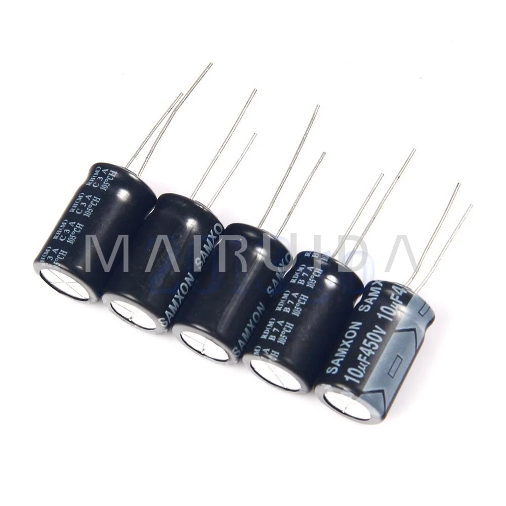 5Pcs 10 Uf 450 V Electrolytic Capacitor