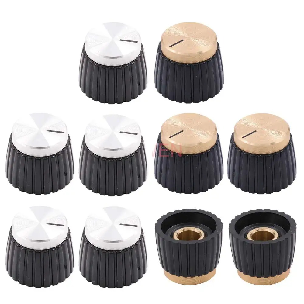 19.5x15.5mm Aluminum Plastic Set Pointer Knob Cap For Marshall Guitar AMP Effect Pedal Overdrive 1/4\