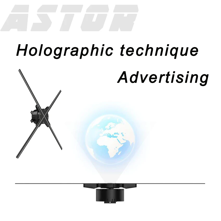 

65CM 3D hologram LED Fan wifi APP control holographic technique multiple connections holographic advertising light display