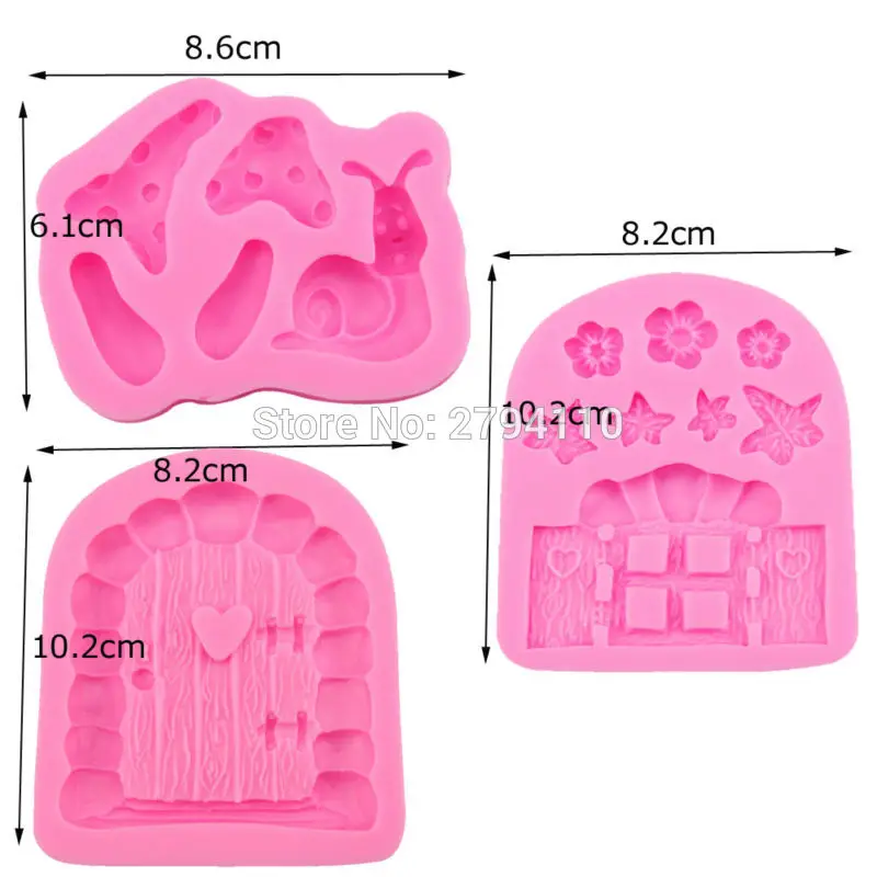 Sophronia Silicone Cake Mold 3D Snail Mushroom Door Sugarcraft Chocolate Cookie Fondant Mould DIY Cupcake Baking Model Tool C102