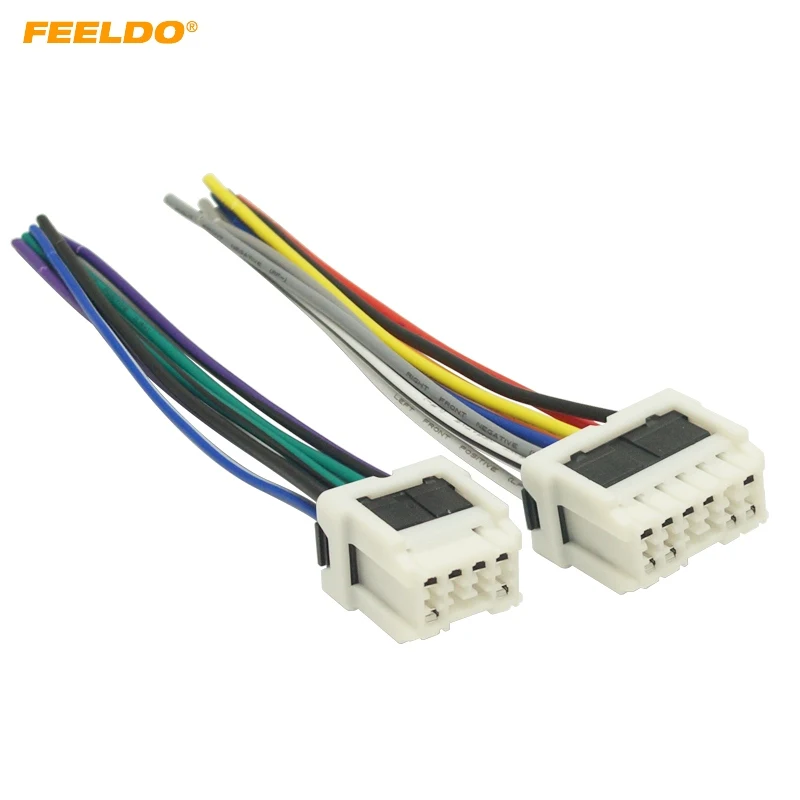 FEELDO 1Pair Car Stereo Power Wiring Harness Adapter For Old NISSAN Micra Patrol Skyline Sunny Primera Radio Wire Plug #CT5712