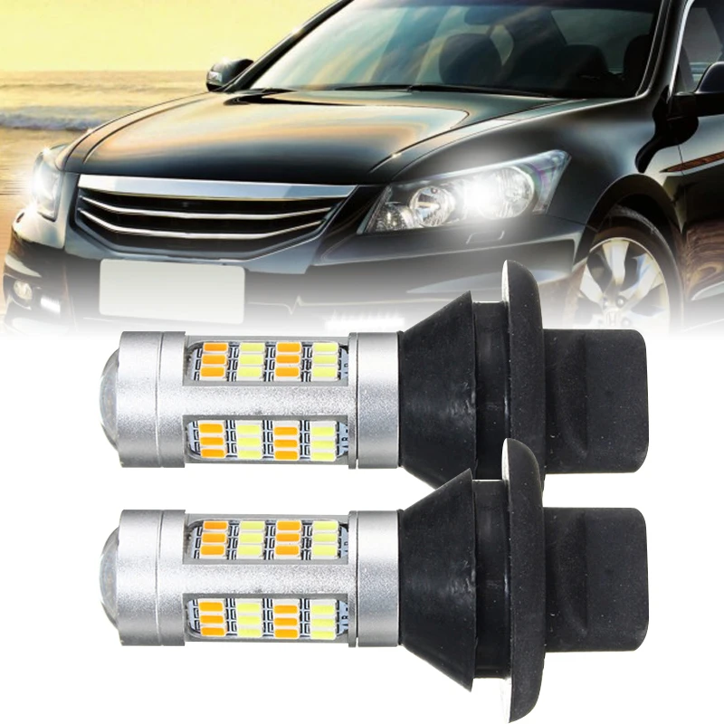 JXLCLYL  2pcs T20 1156 BA15S 42LED Switchback White DRL & Amber Turn Signal Light