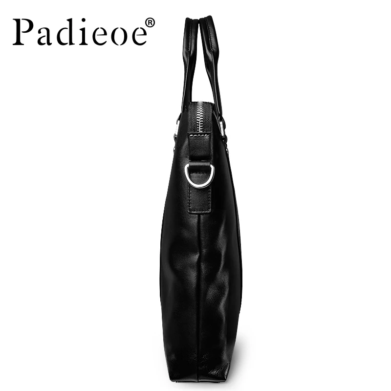 Padieoe-Bolsa de Carteira de Couro Genuíno Masculina, Bolsa de Documentos Empresariais, Bolsa Laptop, Ombro, Marca de Luxo