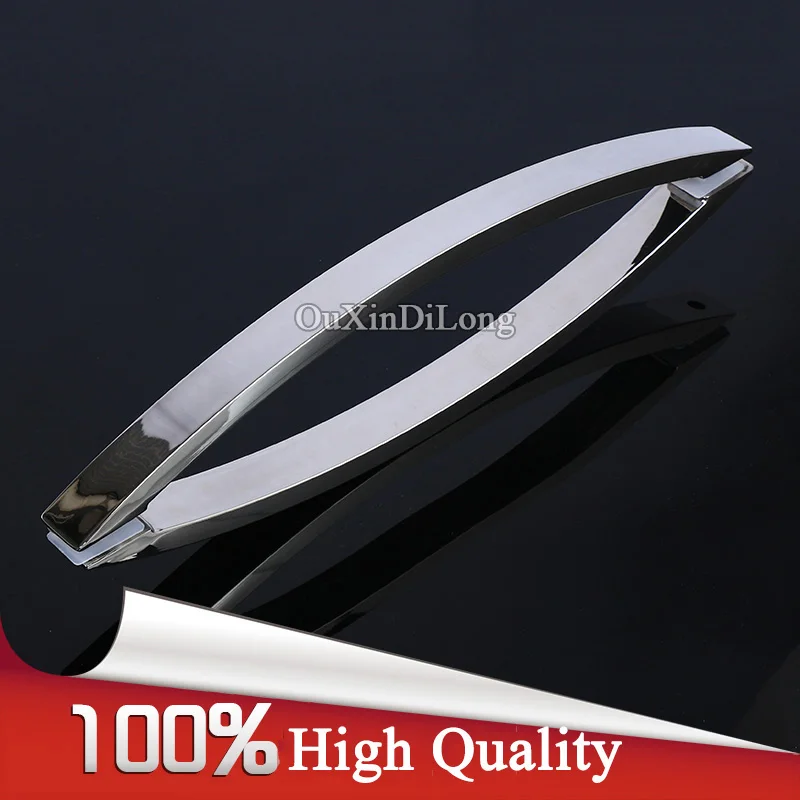 High Quality 304 Stainless Steel Frameless Shower Bathroom Glass Door Handles Pull / Push Handles Glass Mount Chrome Finished