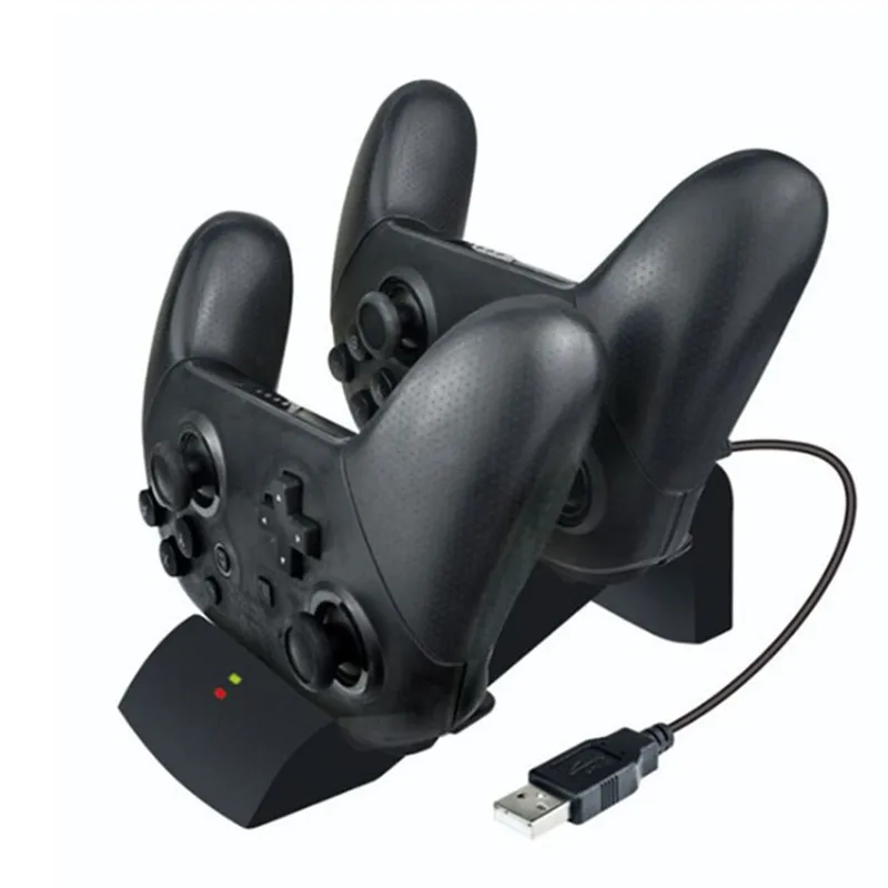 Switch Pro Controller Charger Dock LED Dual USB Charging Stand Station Cradle For Nintendos Switch Pro Power Supply Accessories