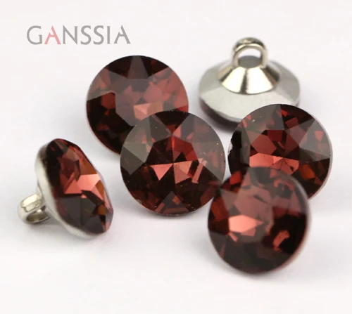 10pcs/lot Good quality Purple-red imitation Gemstone Buttons Sewing Button Crystal Shirt Buttons for Garments(SS-97-4)