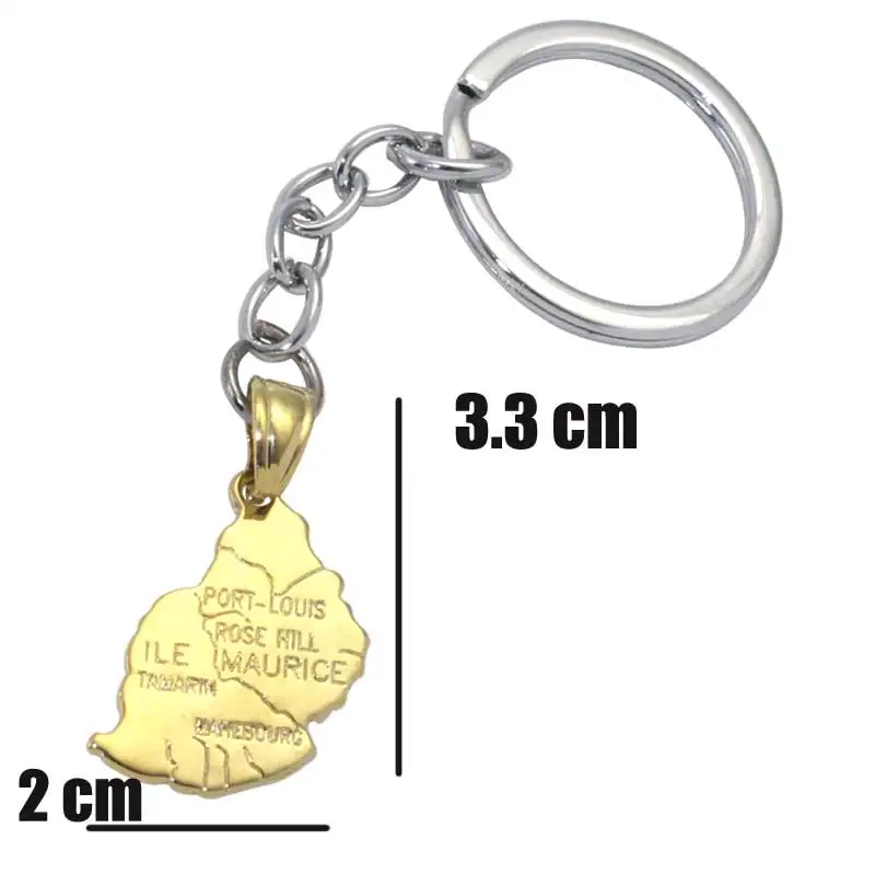 Mauritius map key chain &  key ring