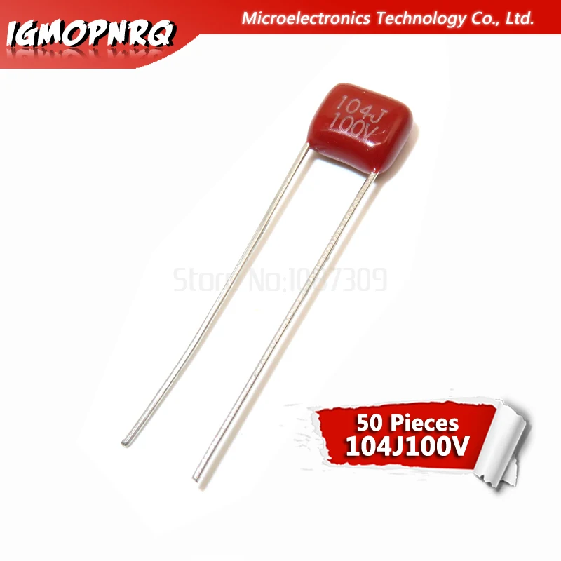 

50PCS 100V104J Pitch 5mm 100NF 0.1UF 100V 104 igmopnrq CBB Polypropylene film capacitor new