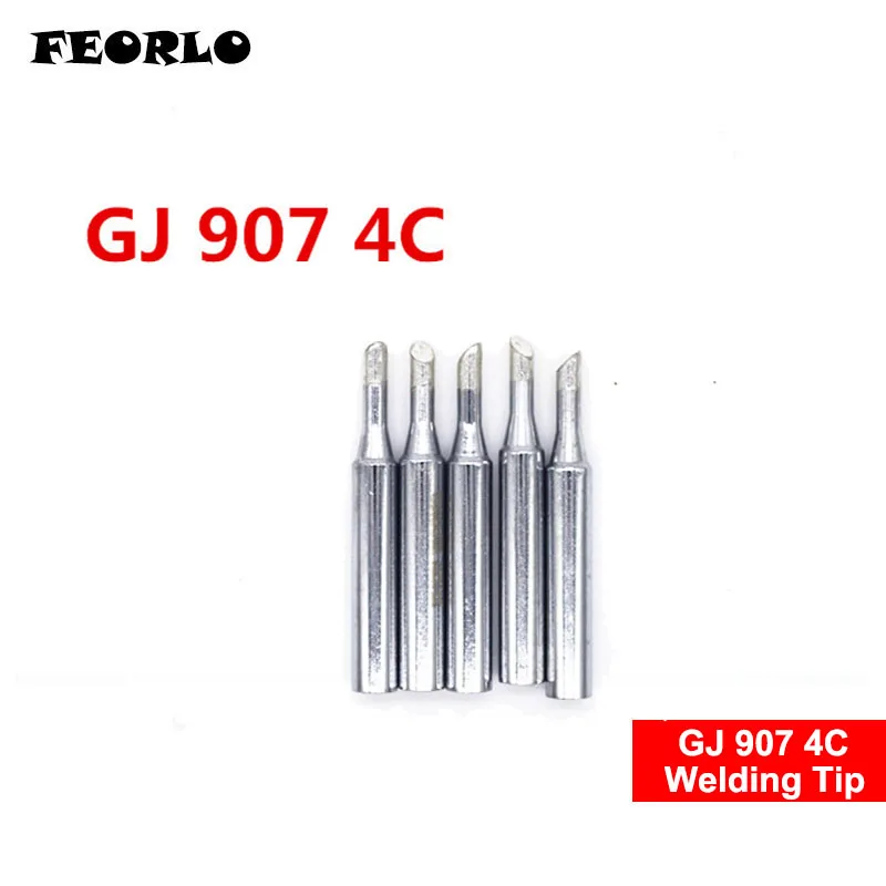 FEORLO 5PCS/ lot soldering tip GJ Lead-free electric soldering iron 2C 4C B K Universal Welding Tip solder tip