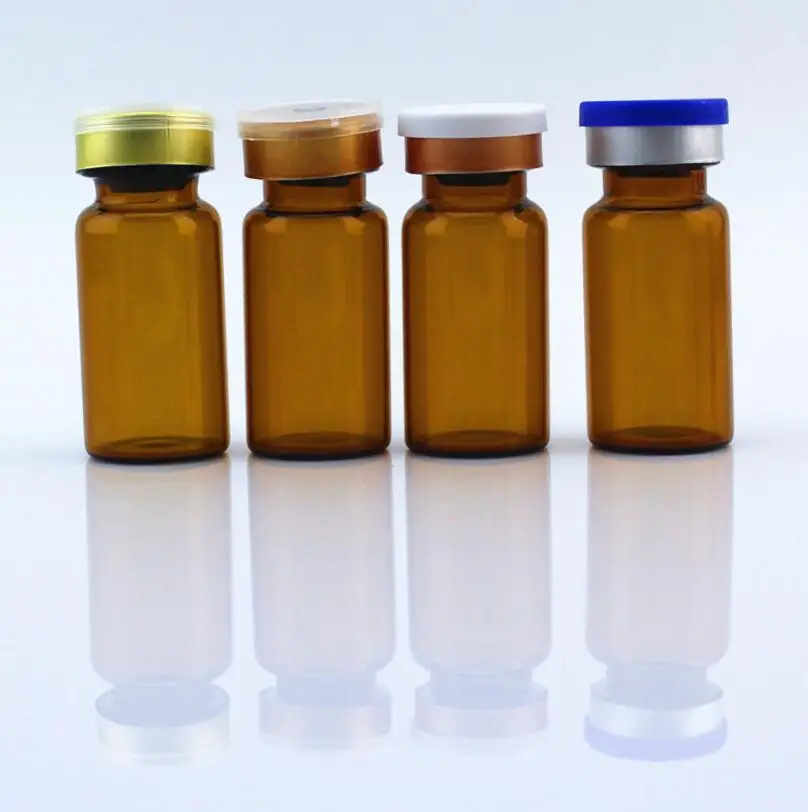 500pcs/lot 15 ML Amber Glass Bottle Vials With Flip Off Cap 1/2 oz Glass Container with Butyl Silicone Stopper